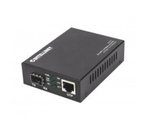 Intellinet 10GBase-T to 10GBase-R Media Converter, 1 x 10 GB SFP+ Slot, 1 x 10GB RJ45 Port (Euro 2-pin plug)