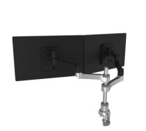 R-Go Tools R-Go Zepher 4 C2, Circular Dual Monitor Arm Desk Mount, Adjustable, 0-8 kg, Black-Silver, Low Carbon Footprint