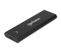 Manhattan M.2 NVMe SSD Enclosure, USB-C Female Connection, 10 Gbps (USB 3.2 Gen 2), UASP-compliant, Aluminium, Black, Box