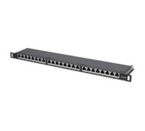 Intellinet , Cat6a, FTP, 24-Port, 19", 0.5U, Shielded, 90° Top-Entry Punch Down Blocks, Black