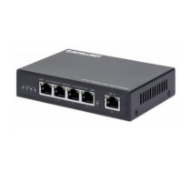 Intellinet 4-Port Gigabit Ultra PoE Extender, Adds up to 100 m (328 ft.) to PoE Range, 90 W PoE Power Budget, Four PSE Ports with up to 30 W Output, IEEE 802.3bt/at/af Compliant, Metal Housing (Euro 2-pin plug)