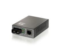 LevelOne RJ45 to SC Fast Ethernet Media Converter, Single-Mode Fiber, 20km, PoE PD