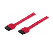 Manhattan SATA Data Cable, 7-Pin, 50cm, Male to Male, 6 Gbps, Red, Polybag