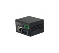 LevelOne RJ45 to SC Fast Ethernet Industrial Media Converter, Single-Mode Fiber, 30km, -40°C to 75°C