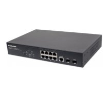 Intellinet 8-Port Gigabit Ethernet PoE+ Web-Managed Switch with 2 SFP Ports, IEEE 802.3at/af Power over Ethernet (PoE+/PoE) Compliant, 140 W, Endspan, Desktop, 19" Rackmount (Euro 2-pin plug)