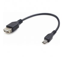Kabelis Gembird OTG USB Female - MicroUSB Male 0.15m Black A-OTG-AFBM-03