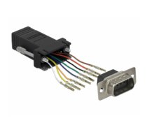 DeLOCK 66166 cable gender changer Sub-D Rj-45 Black, Stainless steel