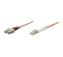 Intellinet Fibre Optic Patch Cable, Duplex, Multimode, LC/SC, 62.5/125 µm, OM1, 2m, LSZH, Orange, Fiber, Lifetime Warranty