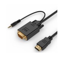 Gembird A-HDMI-VGA-03-10 cable interface/gender adapter HDMI + 3.5mm Black