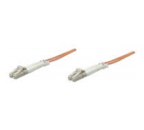 Intellinet Fibre Optic Patch Cable, Duplex, Multimode, LC/LC, 62.5/125 µm, OM1, 1m, LSZH, Orange, Fiber, Lifetime Warranty