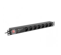 LANBERG POWER STRIP PDU RACK 19" (1U, 16A, 7X 230V PL, 2m) PDU-PRO-07E-0200-BK