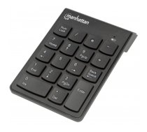 Manhattan Numeric Keypad, Wireless (2.4GHz), USB-A Micro Receiver, 18 Full Size Keys, Black, Membrane Key Switches, Auto Power Management, Range 10m, AAA Battery (included), Windows and Mac, Three Year Warranty, Blister