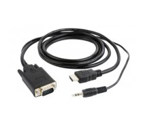 Gembird A-HDMI-VGA-03-6 cable interface/gender adapter VGA, 3.5 mm Black