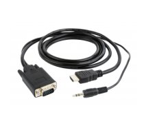 Gembird A-HDMI-VGA-03-10 cable interface/gender adapter HDMI + 3.5mm Black