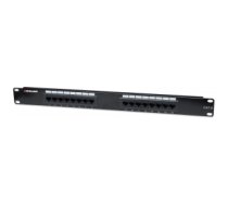 Intellinet Patch Panel, Cat6, UTP, 16-Port, 1U, Black