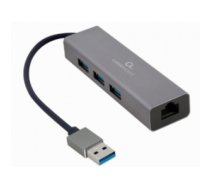 Gembird USB AM Gigabit Network Adapter with 3-port USB 3.0 hub A-AMU3-LAN-01