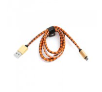 PLATINET MICRO USB TO USB LEATHER CHECKED CABLE 1M ORANGE PUCLC1O PUCLC1O