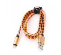 PLATINET USB LIGHTNING LEATHER CHECKED CABLE 1M ORANGE PUCLCIP1O PUCLCIP1O