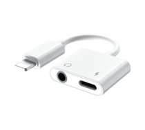 PMMA9826 PLATINET SMARTPHONE ADAPTER LIGHTNING TO AUX WITH CHARGING WHITE . PMMA9826 PMMA9826