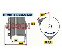 ĢENERATORS BOSCH 24V 55A