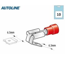 KABEĻU TERMINĀLIS SARKANS 6.3 MM10 gab