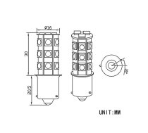 LED AUTO SPULDZE 12-24V BAU15s 6000k 2gb.