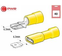 C-PWR PLAKANIE SAVIENOTĀJI DZELTENS T 6,3MM 40GAB