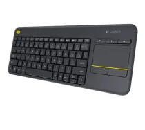 Logitech | K400 Plus | Tastatūra ar skārienpaliktni | Bezvadu | ASV | Melna | USB ports