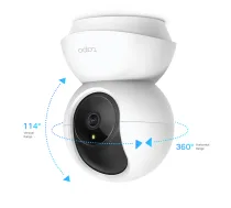 TP-LINK | Mājas drošības Wi-Fi kamera ar grozāmu/noliecamu objektīvu | Tapo C200 | 4 mm/F/2.4 | Privātuma režīms, skaņas un gaismas trauksme, kustību noteikšana un paziņojumi | H.264 | Micro SD, maks. 128 GB