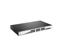 D-Link | Metro Ethernet komutators | DGS-1210-28P/ME | Pārvaldīts 2. līmenis | Montējams plauktā | Gigabit Ethernet (vara) pieslēgvietu skaits: 24 | SFP pieslēgvietu skaits: 4 | Power over Ethernet (PoE) pieslēgvietu skaits: 20 | PoE/Poe+ pieslēgvietu skaits: 4 | Barošanas bloka tips: Viens | 24 mēneši