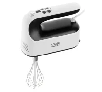 Adler rokas mikseris | AD 4229 | Rokas mikseris | 600 W | Ātrumu skaits: 9 | Turbo režīms | Melns/balts