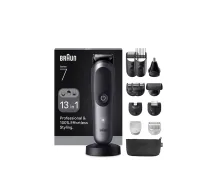 Braun 13in1 kopšanas komplekts | Viss vienā Series 7 AIO7560 | Bezvadu | Garuma soļu skaits 14 | Melns/pelēks