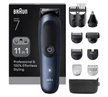 Braun 11in1 kopšanas komplekts | Viss vienā Series 7 AIO7540 | Bezvadu | Garuma soļu skaits 14 | Melns/zils