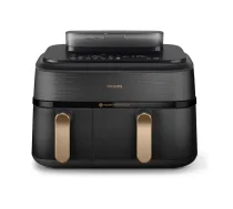 Philips divkāršais tvaika gaisa fritierim | NA552/00 5000. sērija | Jauda 2750 W | Tilpums 9 L | RapidAir Plus | Melns