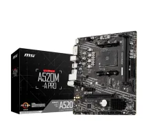 MSI | A520M-A PRO | Procesora saime AMD | Procesora ligzda AM4 | DDR4 | Atmiņas sloti 2 | Čipsets AMD A | Micro ATX