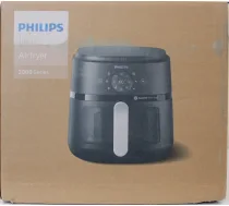 IZPĀRDOŠANA. Philips NA231/00 Airfryer, 1700 W, pannas tilpums 6,2 l, melns, sudrabkrāsas | Philips | Airfryer | NA231/00 | Jauda 1700 W | Tilpums 6,2 l | Melns/sudrabkrāsas | BOJĀTS IEPAKOJUMS | 24 mēneši
