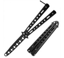 Tauriņš mācību nazis, melns saliekams, kabatas, taktiskais, nazis, balisong Butterfly blunt training knife, metal, folding, black