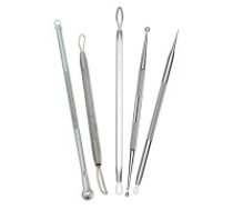 Melngalvju un pūtīšu noņemšanas karotīšu komplekts (5 gab.) Melngalvjus un pūtīšu noņemšanai, sejas tīrīšanai 5 Piece     Professional Pimple and Blackhead Remover Spoon Set, Hygienic Spoons, High Quality Stainless Steel