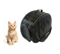 Mājdzīvnieku transportēšanas soma (melna, 43 cm) kaķu, suņu soma High Quality Cat and Rabbit Transport Bag with Ventilation System, Adjustable Shoulder Straps and Removable     Insert - Erti and Durable Pet Carrying Solution