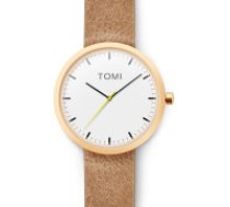 ECARLA TOMI LUX vÄ«rieÅ¡u pulkstenis, zelta ar baltu ciparnÄ«cu un bÄÅ¡a siksniÅa  TOMI LUX MEN'S WATCH, GOLD, WHITE DIAL ON A BEIGE STRAP ZM176WZ5