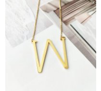 ECARLA Zelta Pārklājuma Ķirurģiskā Tērauda Kaklarota ar Burtu "W" NST995W  Necklace made of surgical steel, letter W, gold-plated NST995W