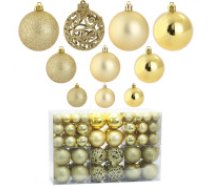 ECARLA 100 plastmasas Ziemassvētku egles bumbiņu komplekts BSN07WZ2 maisiņā  A set of 100 baubles in a BSN07WZ2 package