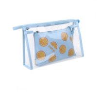 ECARLA Saliekamā kosmētikas soma zila ar apelsīniem 2in1 KS60  Foldable cosmetic bag, blue, orange, 2in1, KS60 case