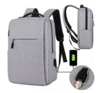 ECARLA Sporta klēpjdatora mugursoma USB pelēka  Sports laptop backpack USB gray PL154SZ