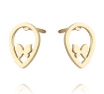 ECARLA Auskari no ķirurģiskā tērauda ar zelta pārklājumu KST2709  Gold-plated surgical steel stud earrings KST2709