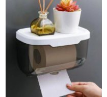 ECARLA Tualetes papīra turētājs ar plauktu ORM19/ORM15 balts plastmasas  Toilet paper organizer toilet paper holder with shelf ORM19