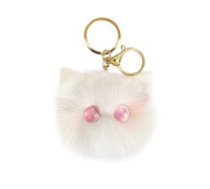 ECARLA Pūku piekariņš ar ausīm BRL316  Fur keychain with ears BRL316