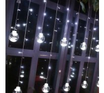 ECARLA LED gaismas aizkars ar aukstās krāsas bumbiņām, 180 LED, 2.5-3m  Light curtain Hanging LED balls cold color WSI-1007W