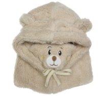 ECARLA Sieviešu silta kapuce ar lācīša ausīm 2-in-1  Plush winter hat with teddy bear ears + neck warmer, 2 in 1 - brown CZ34WZ1