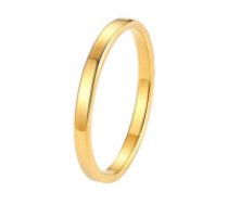 ECARLA 18 karātu zelta pārklājuma nerūsējošā tērauda gredzens US7 EU14  Gold-plated ring, surgical steel, gold-plated PST923, Ring size: US7 EU14